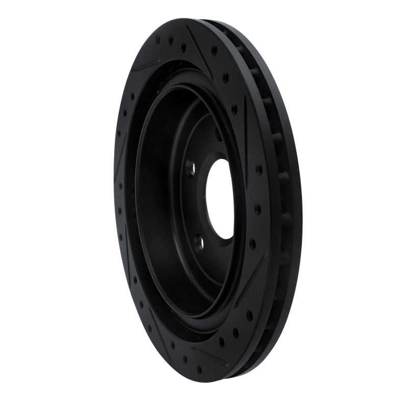 Cadillac XLR Brake Rotor (1) - Rear Left - R1 Concepts - Drilled & Slotted - Black - `97-`13